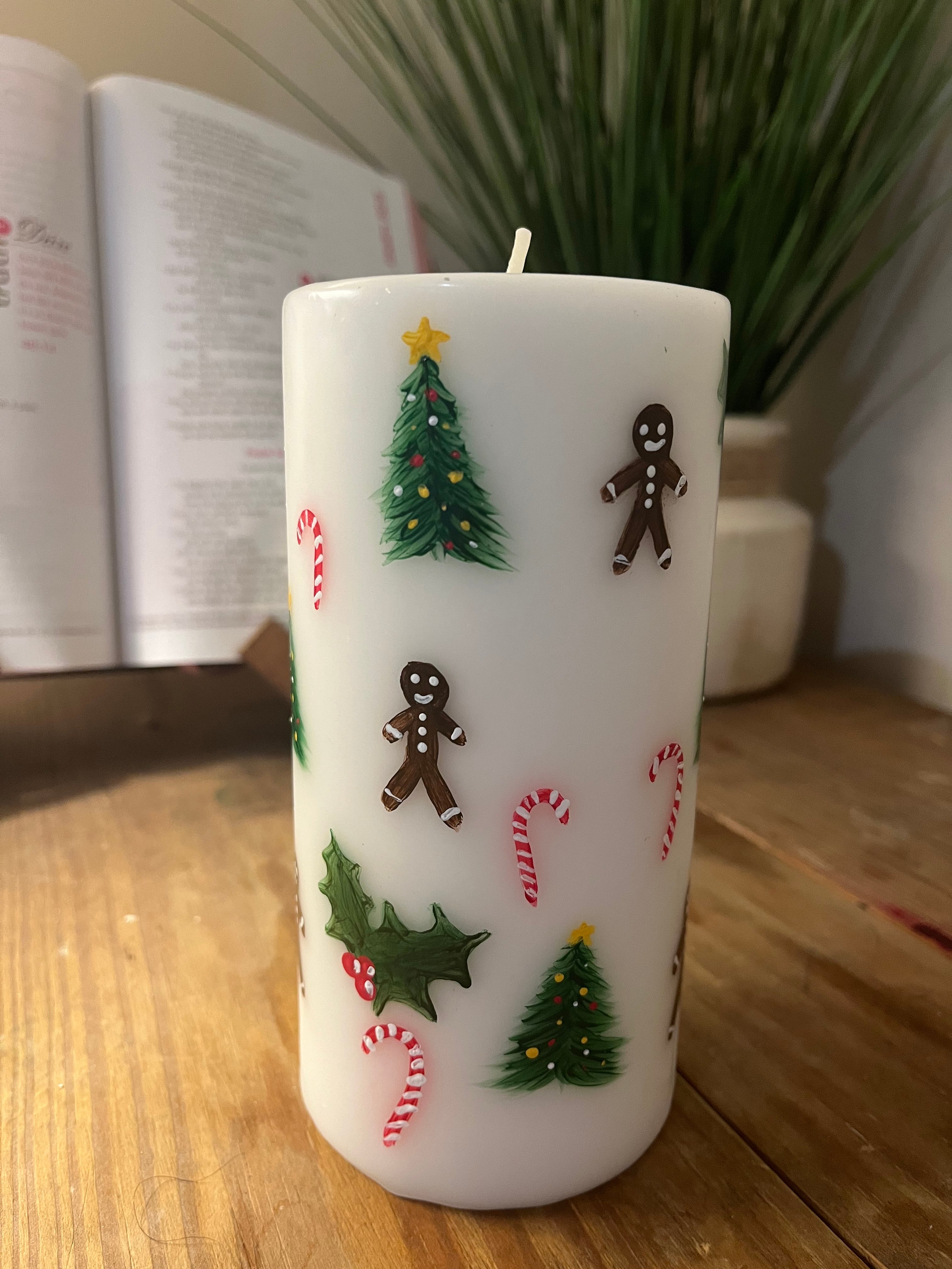 Gingerbread Christmas Pillar Candle 🎄✨